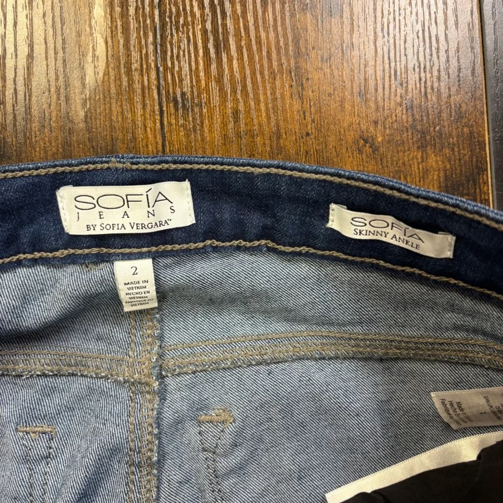 Sofia Jeans by Sofia Vergara Womens Sofia Skinny Ankle Raw Hem Jeans Blue Size 2